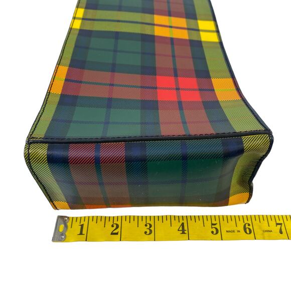 BAEKGAARD Wine Carrier Tote Bag Caddy with Magnetic Handle Plaid Holiday - Picture 5 of 8